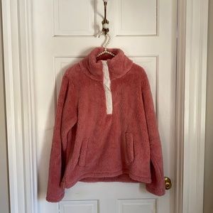J Crew pink fleece pullover